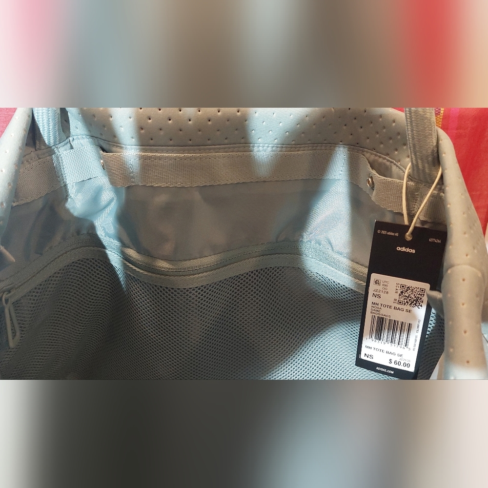 adidas Light Gray Mesh Tote Bag - Picture 7 of 13